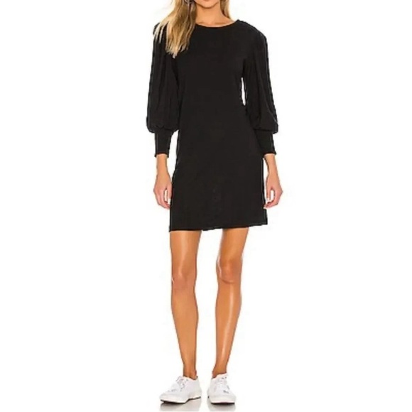 Nation LTD Loren Smocked Dress in Black Size Medium - Picture 1 of 5